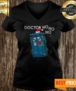 Police Box Dr Who Ho Ho Ho Christmas V-neck