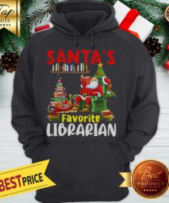 Santa’s Favorite Librarian Christmas Book Lovers Hoodie