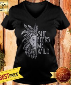 She Keeps Me Wild Lion V-neck
