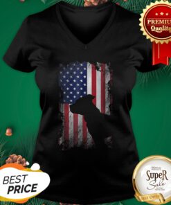 American Flag Pitbull Terrier USA Flag V-neck