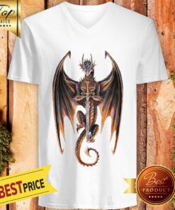 Anne Stokes Dragon Warrior Canvas V-neck