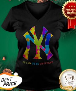 Autism New York Yankees It's Ok To Be Different V-neck