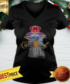 Baby Yoda Holding Crown Royal Star Wars V-neck