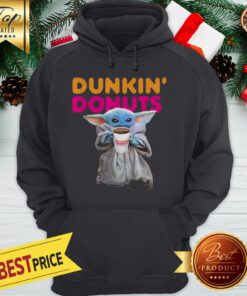 Baby Yoda Holding Dunkin Donuts Star Wars Hoodie