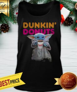 Baby Yoda Holding Dunkin Donuts Star Wars Tank Top