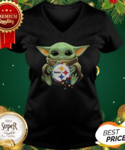 Baby Yoda Hug Autism Pittsburgh Steelers Star Wars ShirtBaby Yoda Hug Autism Pittsburgh Steelers Star Wars V-neck