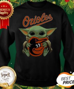 Baby Yoda Hug Baltimore Orioles Star Wars Mandalorian Sweatshirt