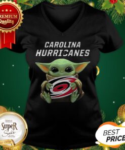 Baby Yoda Hug Carolina Hurricanes V-neck