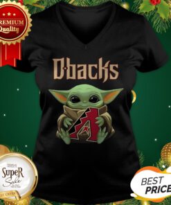 Baby Yoda Hug Dbacks Arizona Diamondbacks V-neck