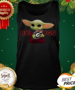Baby Yoda Hug Georgia Bulldogs Star Wars Mandalorian Tank Top