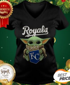Baby Yoda Hug Kansas City Royals V-neck