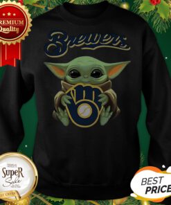 Baby Yoda Hug Milwaukee Brewers Star Wars Mandalorian Sweatshirt