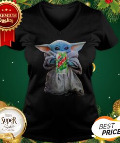 Baby Yoda Hug Mountain Dew Star Wars Mandalorian V-neck