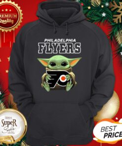 Baby Yoda Hug Philadelphia Flyers Star Wars Mandalorian Hoodie