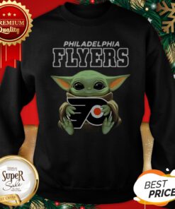 Baby Yoda Hug Philadelphia Flyers Star Wars Mandalorian Sweatshirt