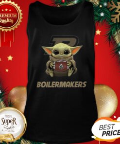 Baby Yoda Hug Purdue Boilermakers Star Wars Mandalorian Tank Top