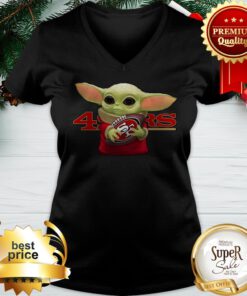 Baby Yoda Hug San Francisco 49ers Limited Edition V-neck