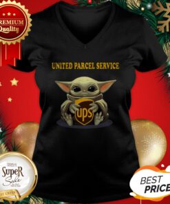 Baby Yoda Hug United Parcel Service Star Wars Mandalorian V-neck