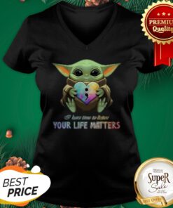 Baby Yoda Semicolon I Have Time To Listen Your Life Matters V-neck