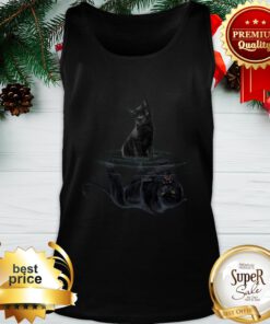 Black Cat Water Reflection Mirror Black Panther Tank Top
