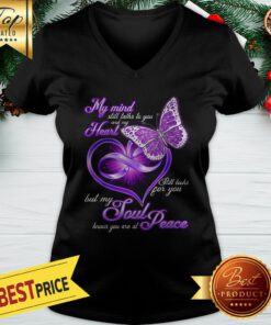 Brush Footed Butterfly My Mind Heart Soul Peace V-neck