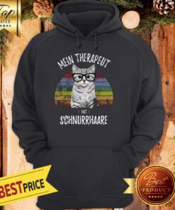 Cat Mein Therapeut Hat Schnurrhaare Retro Vintage Hoodie