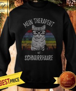 Cat Mein Therapeut Hat Schnurrhaare Retro Vintage Sweatshirt