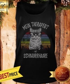 Cat Mein Therapeut Hat Schnurrhaare Retro Vintage Tank Top