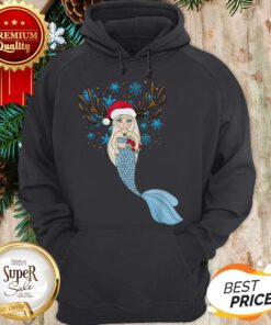 Christmas Mermaids Santa Hat & Reindeer Antlers Gift Hoodie