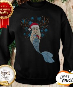 Christmas Mermaids Santa Hat & Reindeer Antlers Gift Sweatshirt