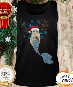 Christmas Mermaids Santa Hat & Reindeer Antlers Gift Tank Top