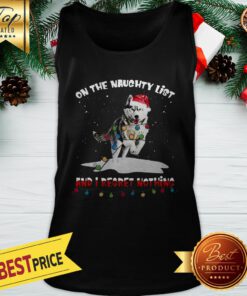 Christmas Wolf Santa On The Naughty List And I Regret Nothing Tank Top