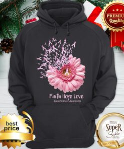 Daisy Flower Faith Hope Love Breast Cancer Awareness Hoodie