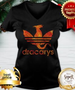Dracarys Dragon Fire GOT Game Of Thrones Daenerys Targaryen Adidas Logo V-neck