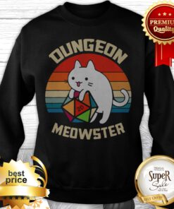 Dungeon Meowster Cat Lover D20 Rpg Vintage Sweatshirt