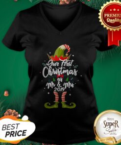 Elf Our First Christmas As Mr & Mrs 2019 Christmas V-neck