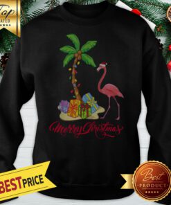 Flamingo Merry Christmas Palm Tree Gifts Sweatshirt