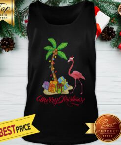 Flamingo Merry Christmas Palm Tree Gifts Tank Top