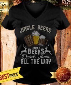 Funny Drinking Beers Christmas V-neck