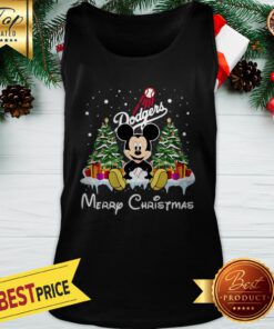 Funny Mickey Los Angeles Dodgers Merry Christmas Tank Top