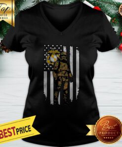 Good Stormtrooper America Flag US Marine Corps Camo V-neck