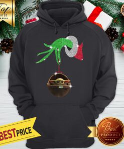 Grinch Hand Holding Baby Yoda Christmas Hoodie