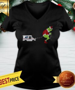 Grinch Santa Light Led Grumman Llv V-neck