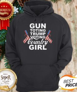 Gun Toting Trump Voting Country Girl American Flag Hoodie