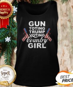 Gun Toting Trump Voting Country Girl American Flag Tank Top