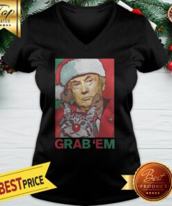 Hot Trump Cat Grab Em Holiday V-neck