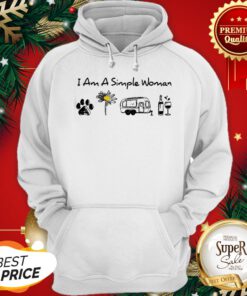 I Am A Simple Woman I Like Dog Sunflower Camping And Wine Hoodie