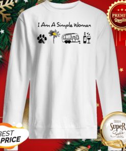 I Am A Simple Woman I Like Dog Sunflower Camping And Wine Sweatshirt