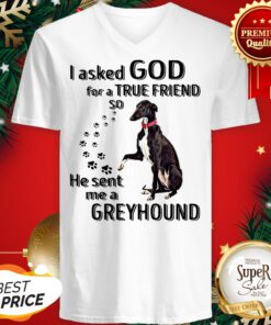 I Asked God For A True Friend So He Sent Me A Greyhound Dog ShirtI Asked God For A True Friend So He Sent Me A Greyhound Dog V-neck