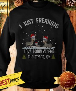I Just Freaking Love Donkeys And Christmas Sweatshirt